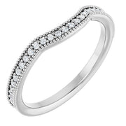 14k White 1/8 Ctw Natural Diamond Contour Band