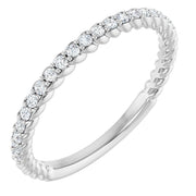 14k White 1/5 Ctw Natural Diamond Rope Anniversary Band