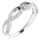 14k White 3/8 Ctw Natural Diamond  Anniversary Band