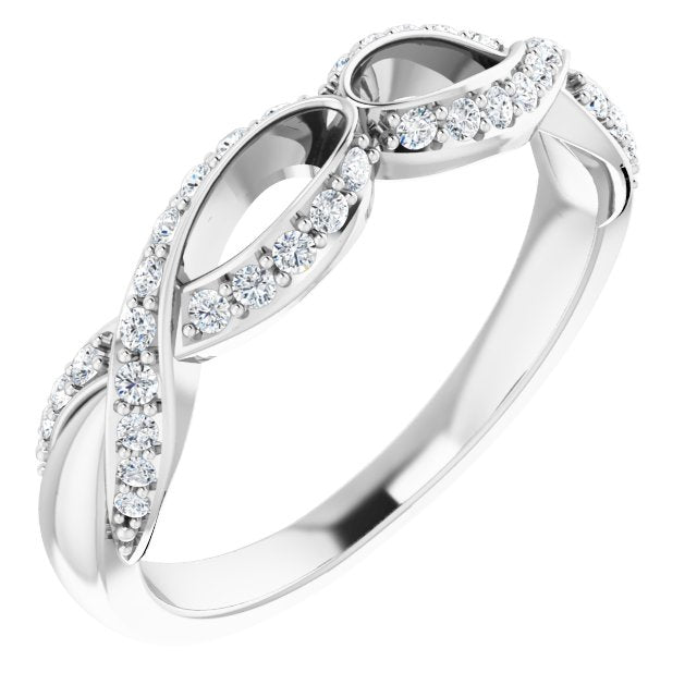14k White 3/8 Ctw Natural Diamond  Anniversary Band