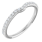 14k White 1/5 Ctw Natural Diamond Band For 6.5 Mm Round Ring