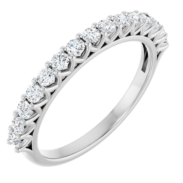 14k White 1/2 Ctw Natural Diamond Anniversary Band