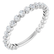 14k White 3/4 Ctw Natural Diamond Anniversary Band