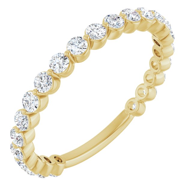 14k Yellow 3/4 Ctw Natural Diamond Anniversary Band