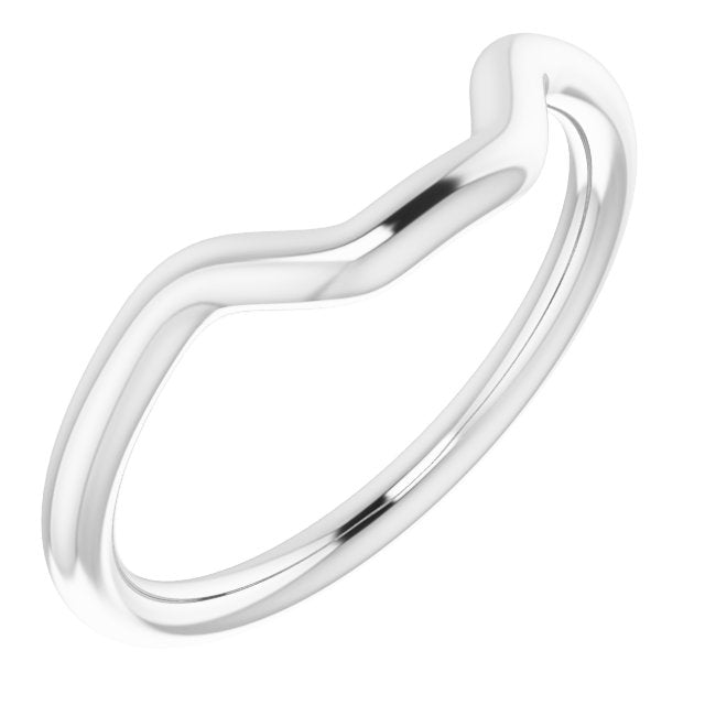 14k White Band For 8x6 Mm Emerald Ring