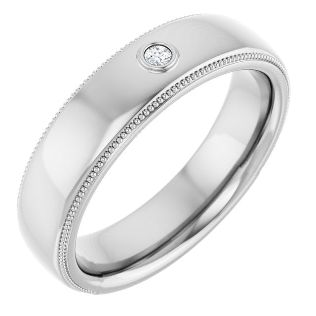 14k White .03 Ctw Natural Diamond Band