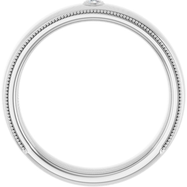 14k White .03 Ctw Natural Diamond Band