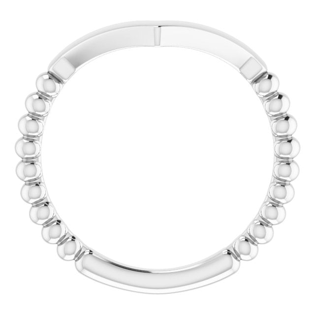 Sterling Silver Stackable Beaded V-ring