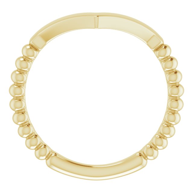 14k Yellow Stackable Beaded V-ring