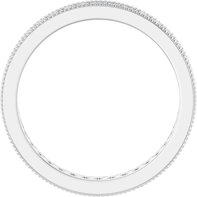 14k White 1/2 Ctw Natural Diamond Eternity Milgrain Band Size 7