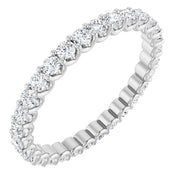14k White 3/4 Ctw Natural Diamond Eternity Band Size 4.5