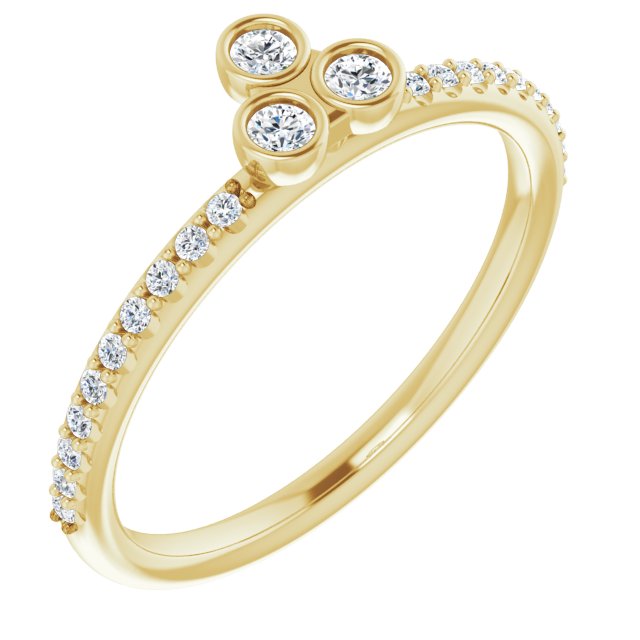 14k Yellow 1/5 Ctw Natural Diamond Stackable Ring