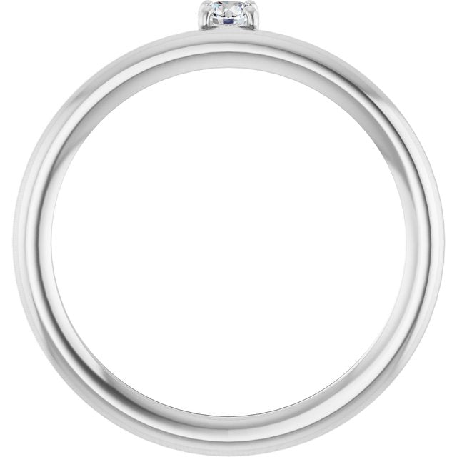 14k White 1/10 Ct Natural Diamond Stackable Ring