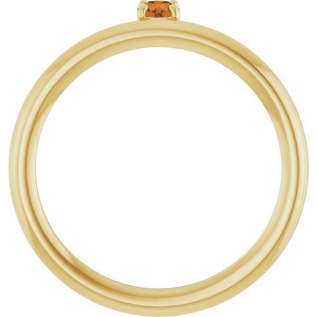 14k Yellow Natural Citrine Stackable Ring