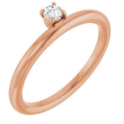 14k Rose 1/10 Ct Natural Diamond Stackable Ring