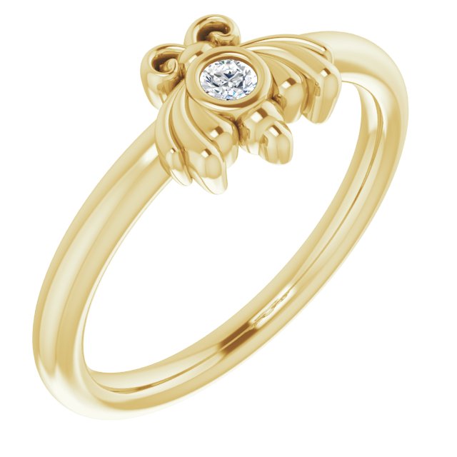 14k Yellow .04 Ctw Natural Diamond Bee Youth Ring