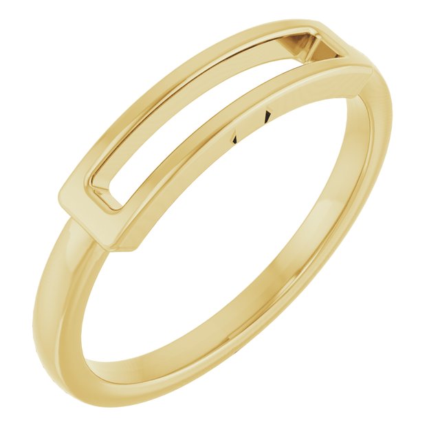 14k Yellow Open Bar Ring