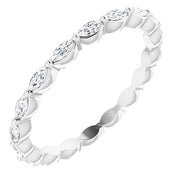 14k White 3/4 Ctw Natural Diamond Eternity Band Size 6.5