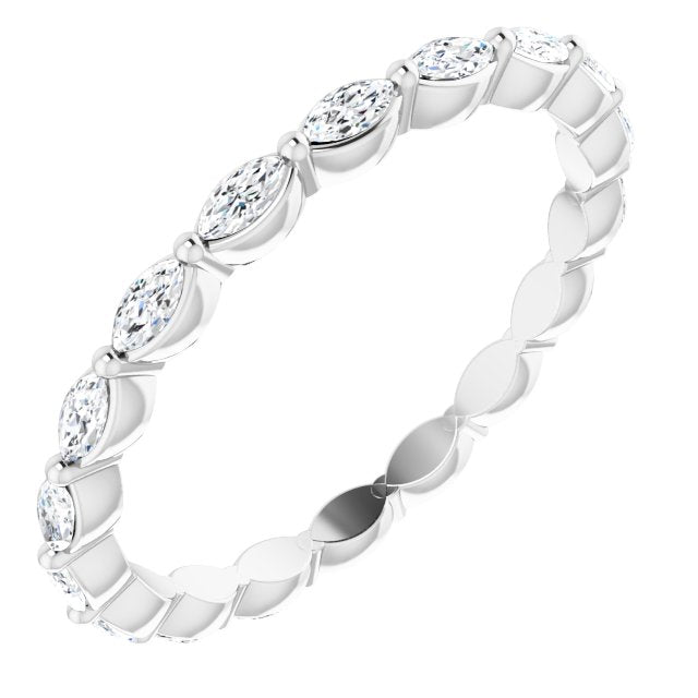 14k White 3/4 Ctw Natural Diamond Eternity Band Size 6.5