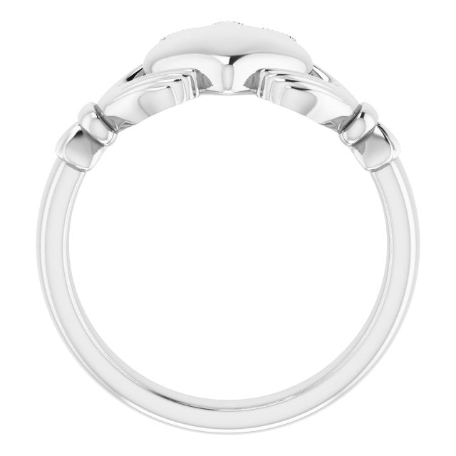 Sterling Silver 8.5 Mm Claddagh Band Size 6