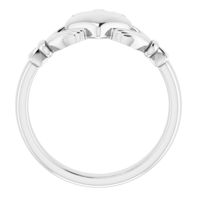 Sterling Silver 8.5 Mm Claddagh Band Size 9