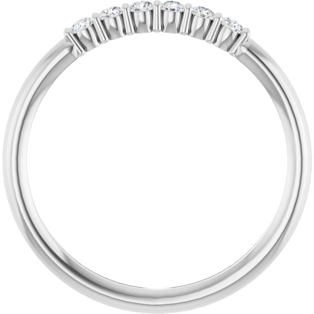 14k White 1/8 Ctw Natural Diamond Stackable Ring
