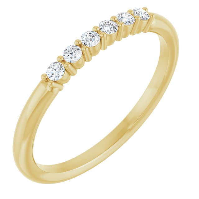 14k Yellow 1/8 Ctw Natural Diamond Stackable Ring