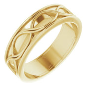 14k Yellow 6.4 Mm Infinity-inspired Band Size 9.5