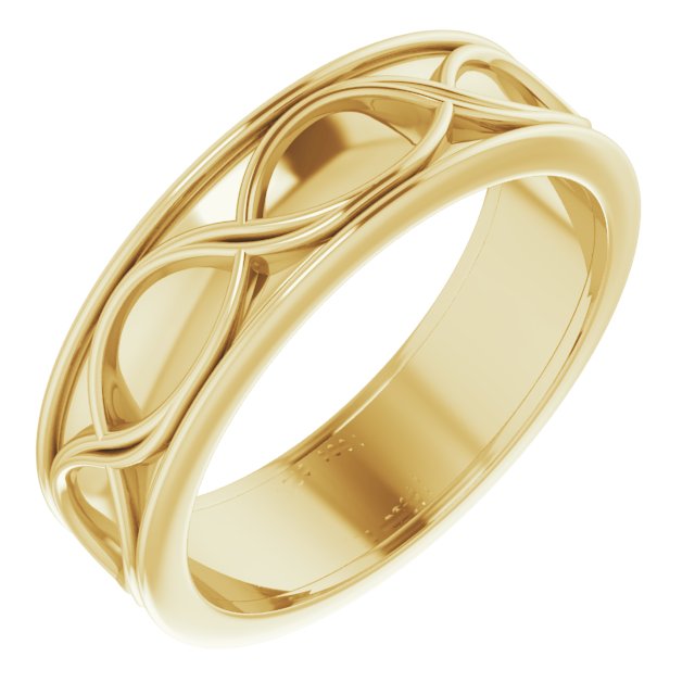 14k Yellow 6.4 Mm Infinity-inspired Band Size 9.5