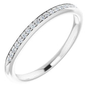 14k White 1/10 Ctw Diamond Band For 6.5 Mm Round Ring
