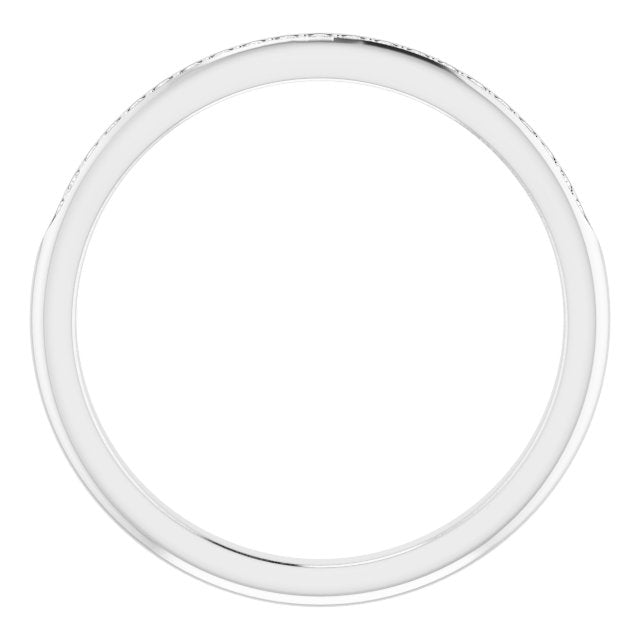 14k White 1/10 Ctw Diamond Band For 6.5 Mm Round Ring