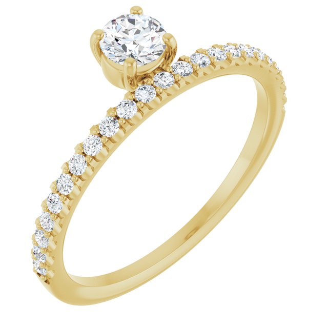 14k Yellow 1/2 Ctw Natural Diamond Stackable Ring