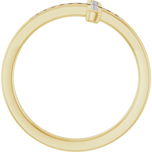 14k Yellow 1/10 Ctw Natural Diamond Sideways Cross Ring