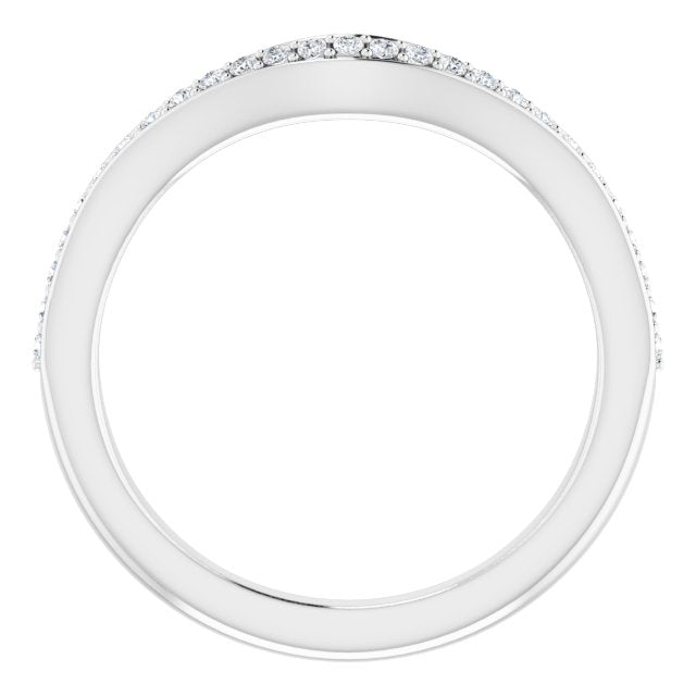 14k White 1/8 Ctw Natural Diamond Band