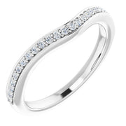 14k White 1/8 Ctw Natural Diamond Band