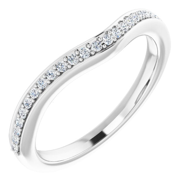 14k White 1/8 Ctw Natural Diamond Band