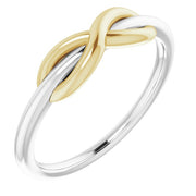 14k White/yellow Infinity-inspired Ring