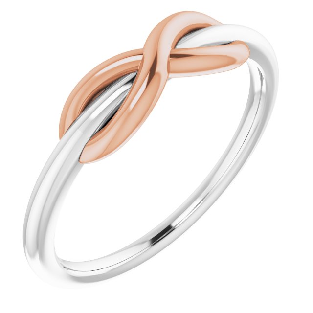 14k White/rose Infinity-inspired Ring