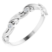 14k White .03 Ctw Natural Diamond Anniversary Band