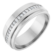14k White 1/3 Ctw Natural Diamond Eternity Band Size 7
