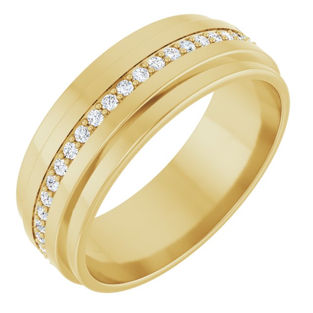 14k Yellow 1/3 Ctw Natural Diamond Eternity Band Size 7