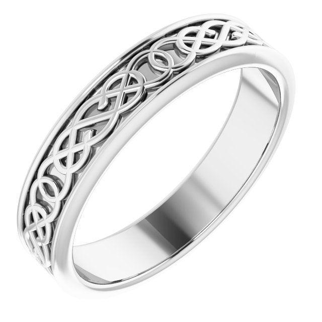 Sterling Silver 5 mm Celtic-Inspired Band Size 10.5