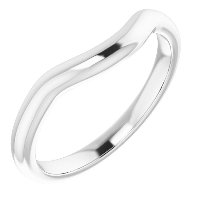 14k White Band For 9.4 Mm Round Ring