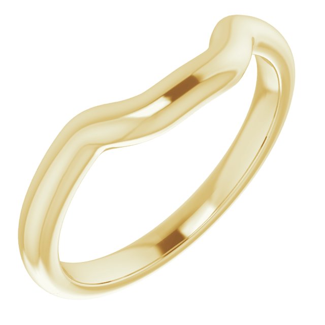 14k Yellow Band For 9x7 Mm Emerald Ring