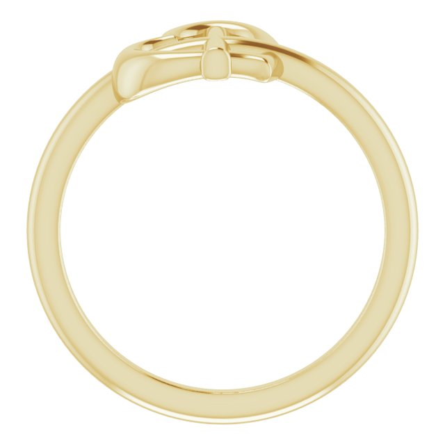 14k Yellow Heart Cross Ring