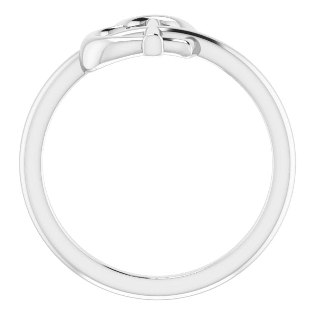 Sterling Silver Heart Cross Ring