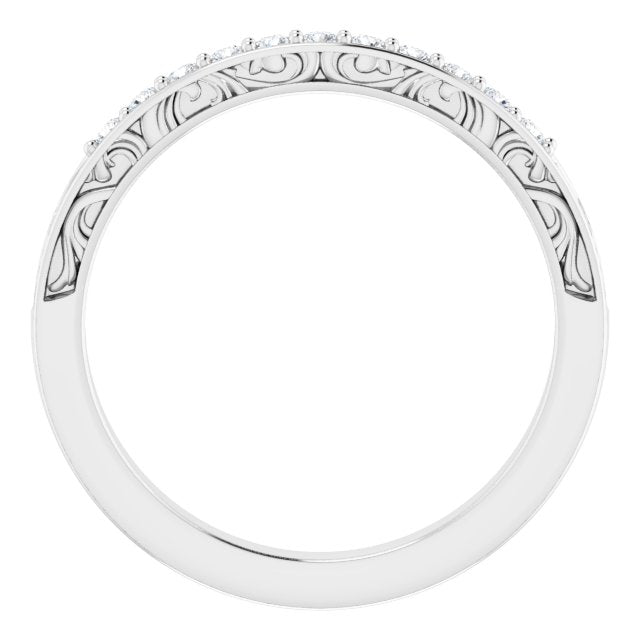 14k White 1/6 Ctw Natural Diamond Band