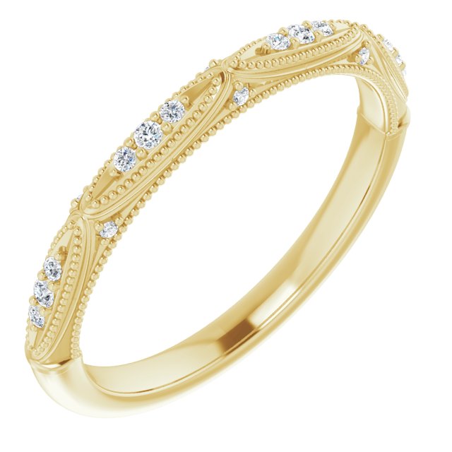 14k Yellow .07 Ctw Diamond Band