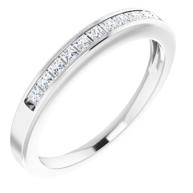 14k White 1/4 Ctw Natural Diamond Anniversary Band Size 8