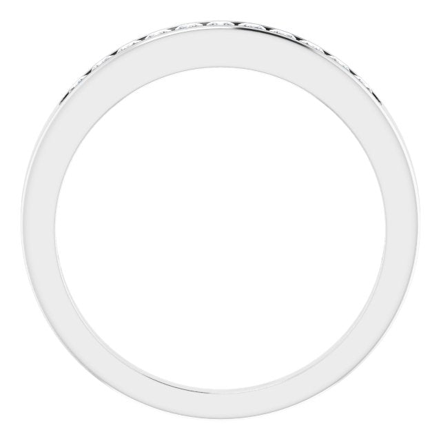 14k White 1/4 Ctw Natural Diamond Anniversary Band Size 8